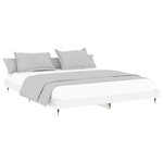 vidaXL Cadre de lit blanc brillant 160x200 cm bois d'ingénierie