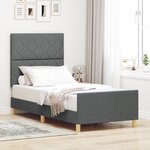 Lit cadre vidaXL Gris foncé 90x200 cm en tissu