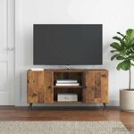 vidaXL Meuble TV 102 x 34 5 x 50 cm Bois ancien Bois d'ingénierie