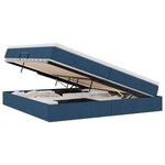 vidaXL Lit avec rangement et matelas Bleu 200 x 200 cm Polyester