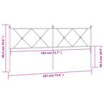 vidaXL Tête de lit métal blanc 180 cm