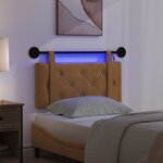vidaXL Tête de lit suspendue Avec lumière LED Marron Velours