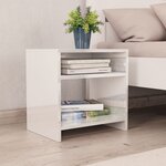vidaXL Tables de chevet 2Pièces Blanc brillant 40x30x40cm bois ingénierie