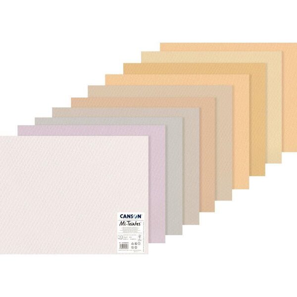 Paquet de 10 feuilles Mi-Teintes CANSON 50 x 65 cm 160 g teintes pastels