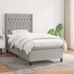 vidaXL Sommier à lattes de lit et matelas Gris clair 90x190 cm Tissu