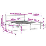 vidaXL Cadre de lit sans matelas 160x200 cm bois massif de pin