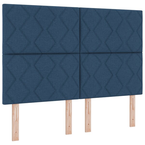 vidaXL Lit à ressorts   matelas et LED bleues  140x200 cm en tissu