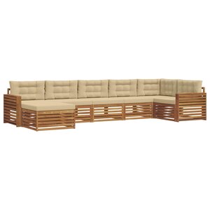 vidaXL Ensemble de canapés d'extérieur 7 pc Naturel et Beige