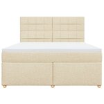 vidaXL Sommier à lattes de lit avec matelas Crème 180x200 cm Tissu