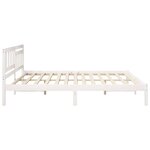 vidaXL Cadre de lit avec tête de lit Blanc 180 x 200 cm Pin massif