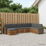 vidaXL Ensemble de canapés d'extérieur 8 Pièces Naturel et Anthracite