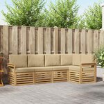 vidaXL Ensemble de canapés d'extérieur 5 pc Blanc et Beige Polyester