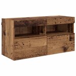 vidaXL Unité murale de TV avec LED 4 Pièces Bois ancien Bois d'ingénierie