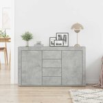 vidaXL Buffet Gris béton 120 x 36 x 69 cm Bois d'ingénierie
