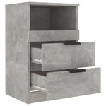 vidaXL Table de chevet Gris béton Bois d'ingénierie
