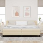 vidaXL Lit à ressorts avec tête de lit Crème 200 x 200 cm tissu