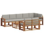 vidaXL Ensemble de canapés d'extérieur 9 pc Gris Naturel et Clair