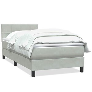 vidaXL Sommier à lattes de lit et matelas gris clair 80x210 cm velours
