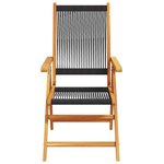 vidaXL Ensemble à Manger de jardin 7Pièces noir polypropylène bois massif