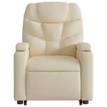 vidaXL Fauteuil inclinable de massage électrique Crème Tissu