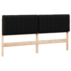 vidaXL Tête de lit capitonnée Marron et Noir 180 cm Pin massif
