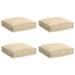 vidaXL Coussins de palette pour siège 4 Pièces Beige 40x40x8 cm Oxford
