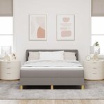 vidaXL Lit à ressorts avec matelas Taupe 140 x 190 cm tissu