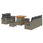 vidaXL Ensemble de canapé de jardin 8 Pièces Gris 80 x 80 x 71 cm