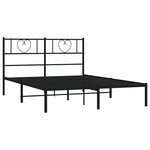 vidaXL Cadre de lit métal sans matelas et tête de lit noir 160x200 cm