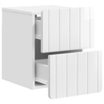 vidaXL Cabinet de chevet mural 2 Pièces Blanc brillant 33 x 34 5 x 43 cm