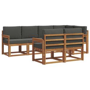 vidaXL Ensemble de canapés d'extérieur 7 pc Naturel et Anthracite