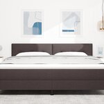 Headboard LED vidaXL avec boutons capitonnés Marron foncé 90 cm Tissu