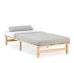 Lit simple 90x200 matelas bois naturel