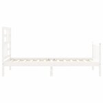 vidaXL Cadre de lit avec tête de lit blanc petit simple bois massif