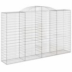 vidaXL Paniers à gabions arqués 11 Pièces 300x50x180/200 cm fer galvanisé