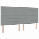 vidaXL Tête de lit LED avec bandes LED Gris clair 200 cm tissu