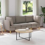vidaXL Canapé modulaire avec rangement 3 Pièces Taupe Tissu