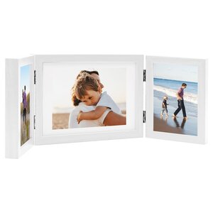 vidaXL Cadre photo dépliable Blanc 22x15 cm+2x(10x15 cm)