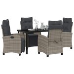 vidaXL Ensemble de salle à manger pour jardin 5 Pièces Gris polyrotin
