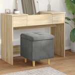vidaXL Pouf de rangement Gris foncé 40 x 40 x 45 cm Velours