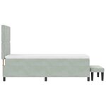 vidaXL Lit à ressorts avec matelas Gris clair 90 x 190 cm Velours