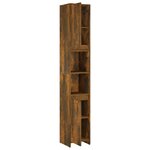 vidaXL Armoire de bain Chêne fumé 30x30x183 5 cm Bois d'ingénierie