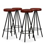 vidaXL Ensemble de bar 9 Pièces Bois d'acacia solide et cuir véritable