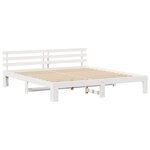 vidaXL Cadre de lit avec tête de lit Blanc 180 x 200 cm Pin massif