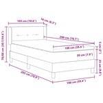 vidaXL Lit à ressorts avec matelas  crème  100 x 200 cm  tissu