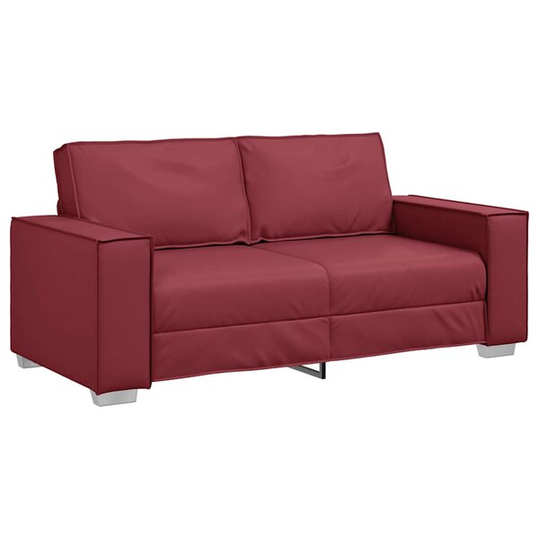 vidaXL Canapé Loveseat 180 cm avec coussin Bordeaux Cuir artificiel