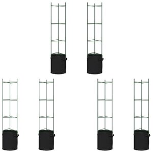vidaXL Cages à tomates avec sacs à plantes 6 Pièces 154 cm acier et PP