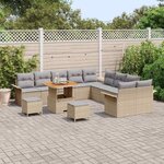 vidaXL Ensemble de canapé de jardin 13 Pièces Beige et Gris clair