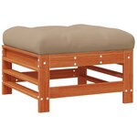 vidaXL Repose-pieds de jardin Pin massif Pin brun ciré