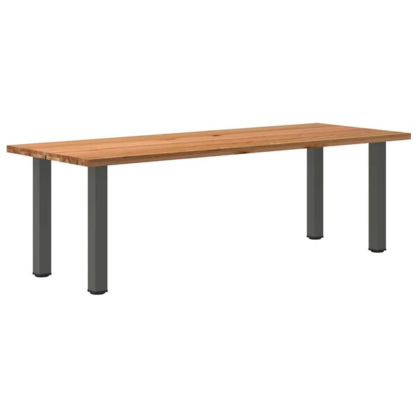 vidaXL Table à manger marron clair bois de chêne massif rectangulaire